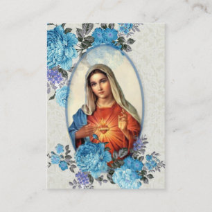 Tarjeta De Visita Virgen Religiosa María Memorare Oración Santa Ta