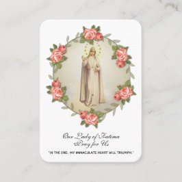 Tarjeta De Visita Virgin Mary Fatima Prayer Rosary Catholic Business