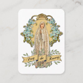 Tarjeta De Visita Virgin Mary Fatima Prayer Rosary Floral católica