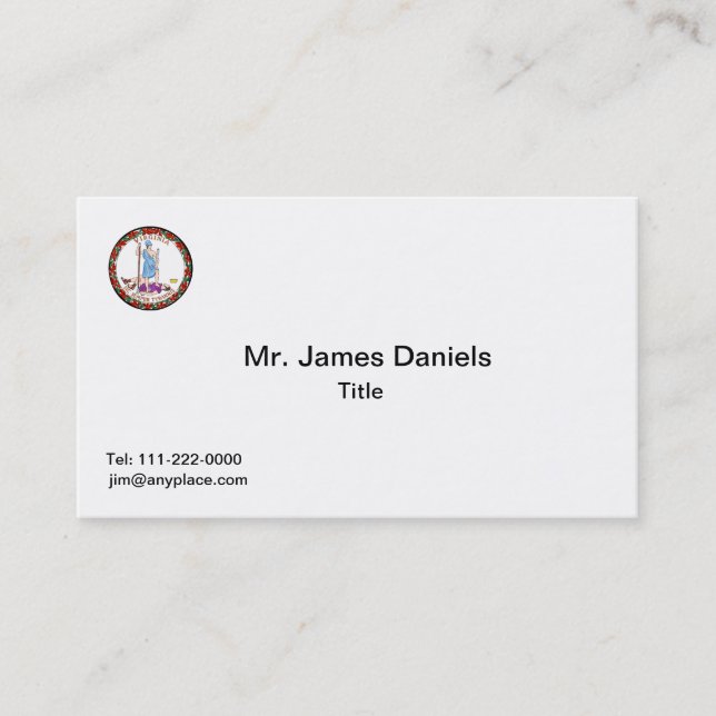 Tarjeta De Visita Virginia Great Seal Business Card (Anverso)