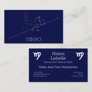 Tarjeta De Visita Virgo de Constelación Zodiac
