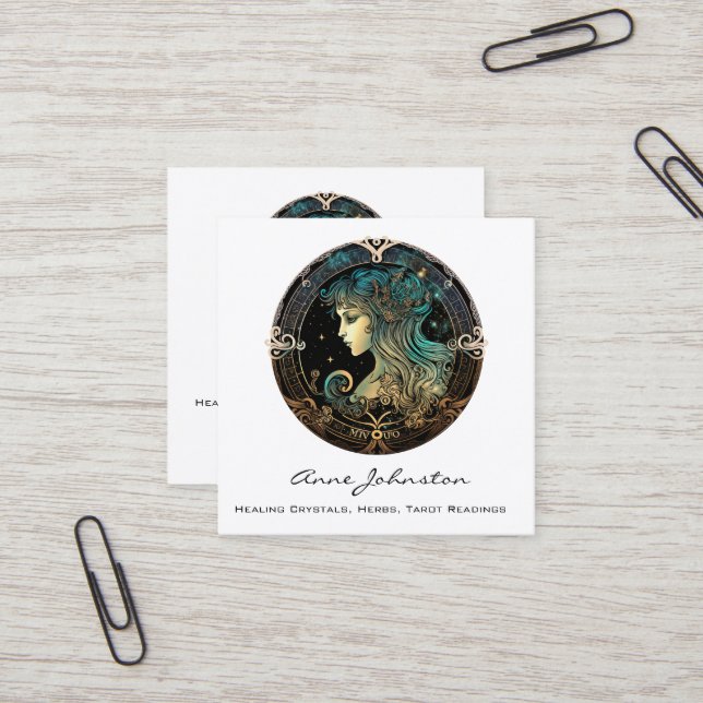 Tarjeta de visita Virgo Zodiac Square (Anverso/Reverso In Situ)