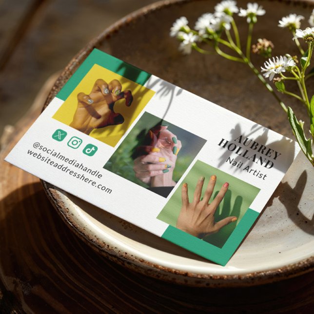 Tarjeta De Visita Viridian Green 3 fotos artista de redes sociales (Subido por el creador)