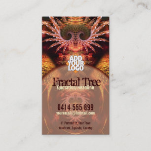 Tarjeta De Visita Visión de árbol fractal Nueva Era con logotipo de