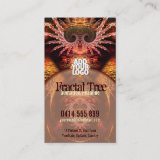 Tarjeta De Visita Visión de árbol fractal Nueva Era con logotipo de
