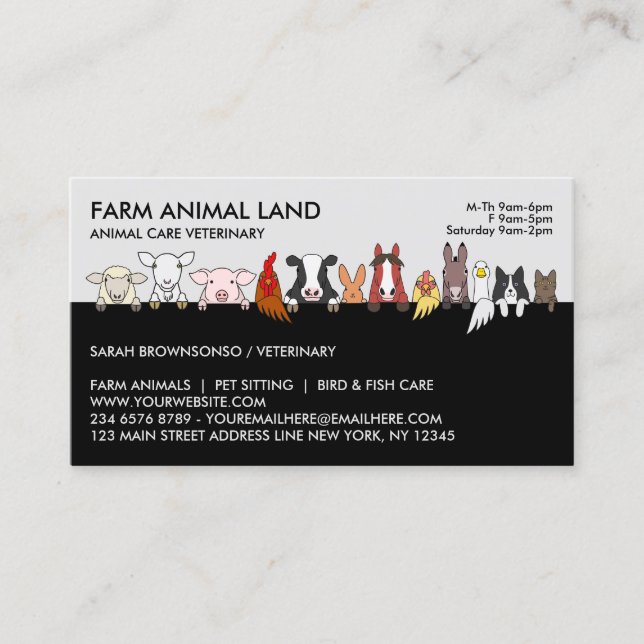 Tarjeta De Visita Visita a veterinario (Anverso)