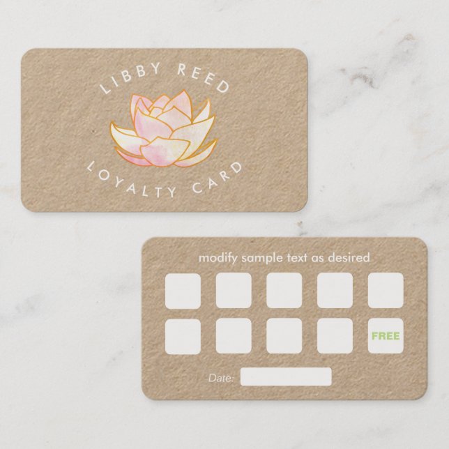 Tarjeta De Visita Visita de Lealtad de Yoga 10 (Anverso / Reverso)