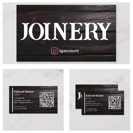 Tarjeta De Visita Visita de madera negra africana con carpintería ru