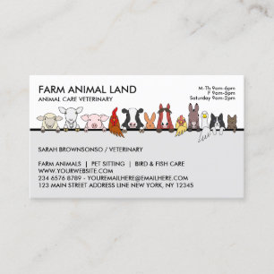 Tarjeta De Visita Visita Próxima Cita Veterinario Animal de Granja