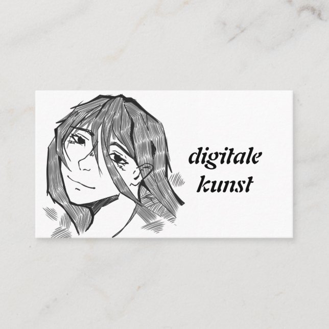 Tarjeta De Visita Visitekaartje lineart girl (Anverso)