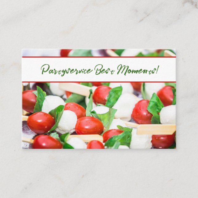 Tarjeta De Visita Visitenkarte Catering 3 Frisches Rot und Grün (Anverso)