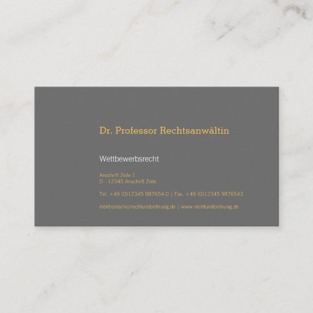 Tarjeta De Visita Visitenkarte dezent (Anverso)