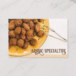 Tarjeta De Visita Visitenkarte Falafel Arabic Specialties honiggelb
