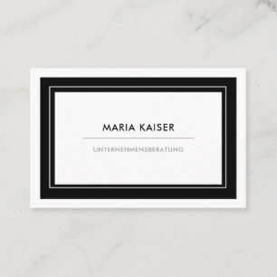 Tarjeta De Visita Visitenkarte mínimo moderno en Schwarz
