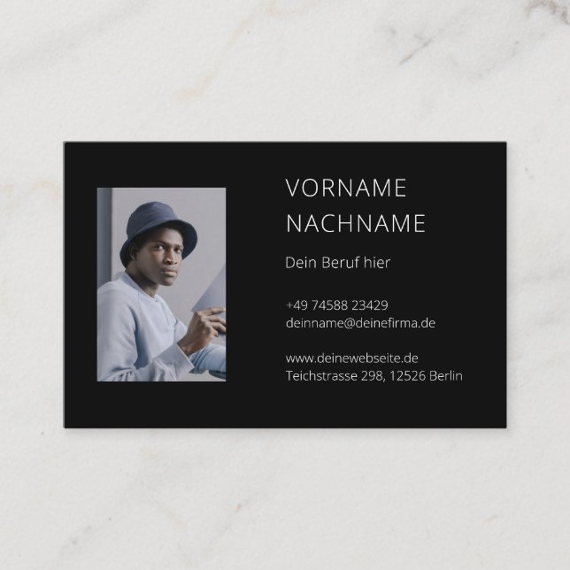 Tarjeta De Visita Visitenkarte mit Foto Vorlage - Selbst  Gestalten (Anverso)