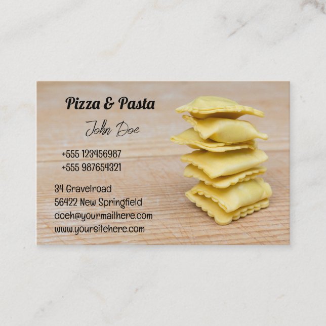 Tarjeta De Visita Visitenkarte Pizza & Pasta Design 3 (Anverso)