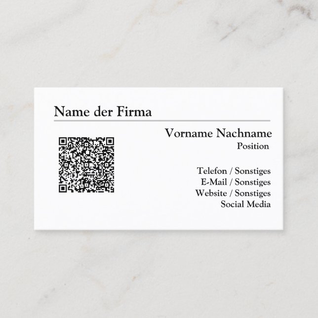 Tarjeta De Visita Visitenkarten Erstellen - Einfache Vorlage - (Anverso)