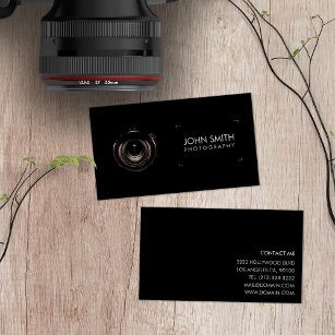 Tarjeta De Visita Visor de lentes de cámara Fotografía en negro