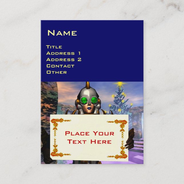 TARJETA DE VISITA VÍSPERA DE CIBORG DE AÑO NUEVO (Anverso)