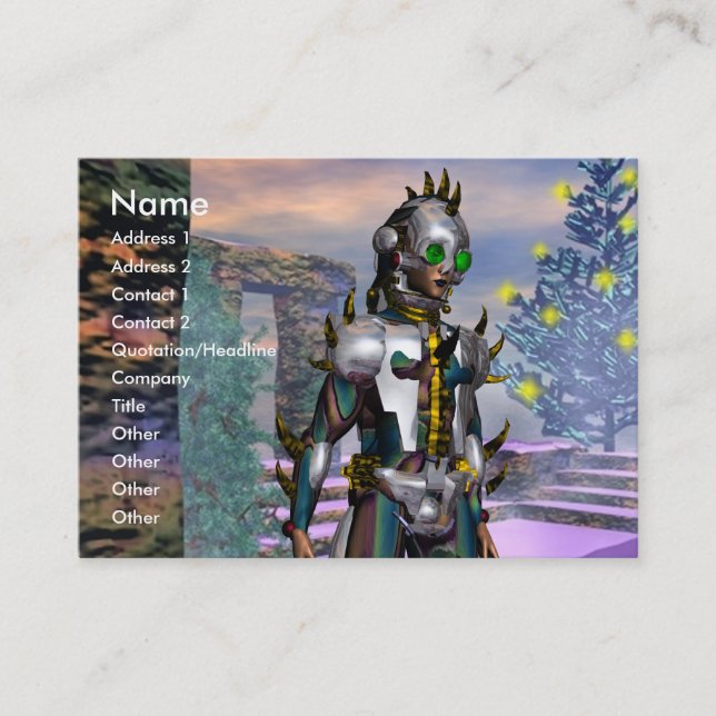 TARJETA DE VISITA VÍSPERA DE CIBORG DE AÑO NUEVO (Anverso)