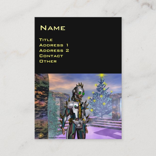 TARJETA DE VISITA VÍSPERA DE CIBORG DE AÑO NUEVO (Anverso)