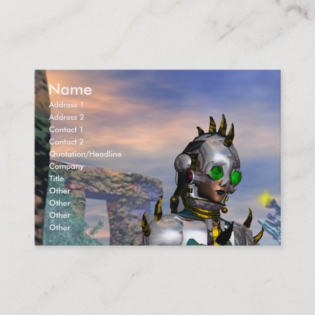 TARJETA DE VISITA VÍSPERA DE CIBORG DE AÑO NUEVO (Anverso)