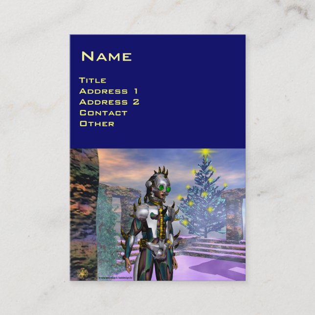 TARJETA DE VISITA VÍSPERA DE CIBORG DE AÑO NUEVO (Anverso)