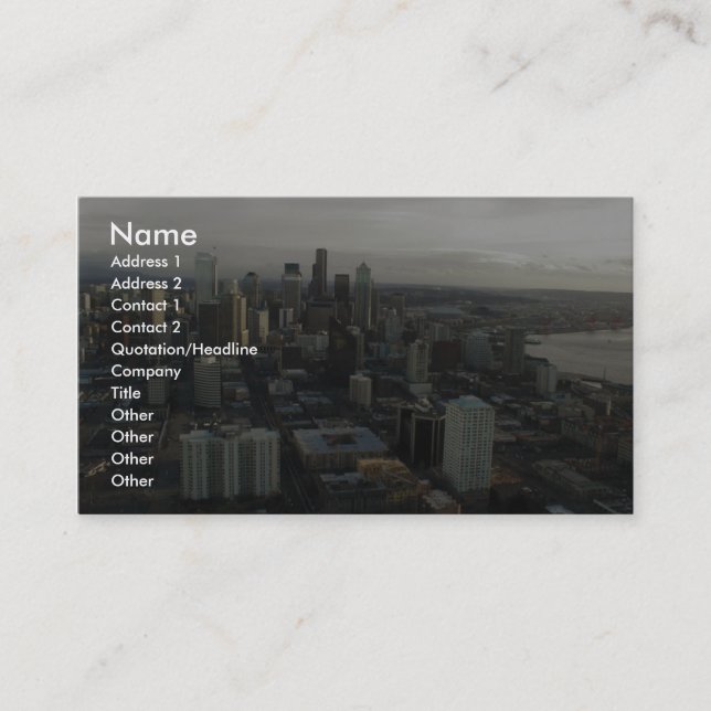Tarjeta De Visita Vista de la ciudad de Seattle del top de la aguja (Anverso)