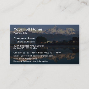 Tarjeta De Visita Vista de Macchapuchhre sobre el lago Pokhara,