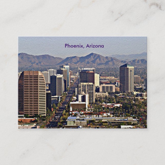 Tarjeta De Visita Vista del centro de Phoenix, Arizona (Anverso)