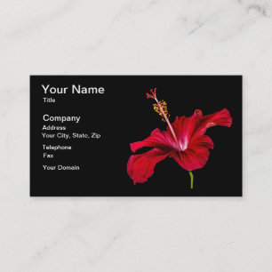 Tarjeta De Visita Vista lateral de las flores rojas de Hibiscus