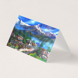 Tarjeta De Visita Vista Panorámica De La Montaña Everest Nepal