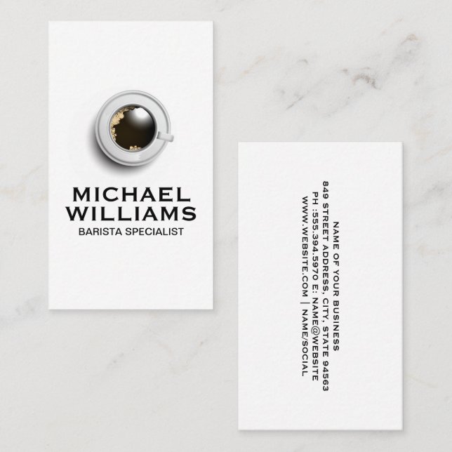 Tarjeta De Visita Vista superior de la Copa y el Saucer (Anverso / Reverso)