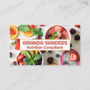 Tarjeta De Visita Vista superior de los bolos de fruta   Nutrición