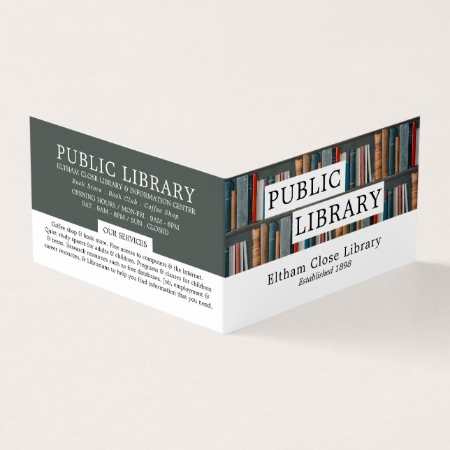 Tarjeta De Visita Visualización de libros, biblioteca, biblioteca de (Exterior)