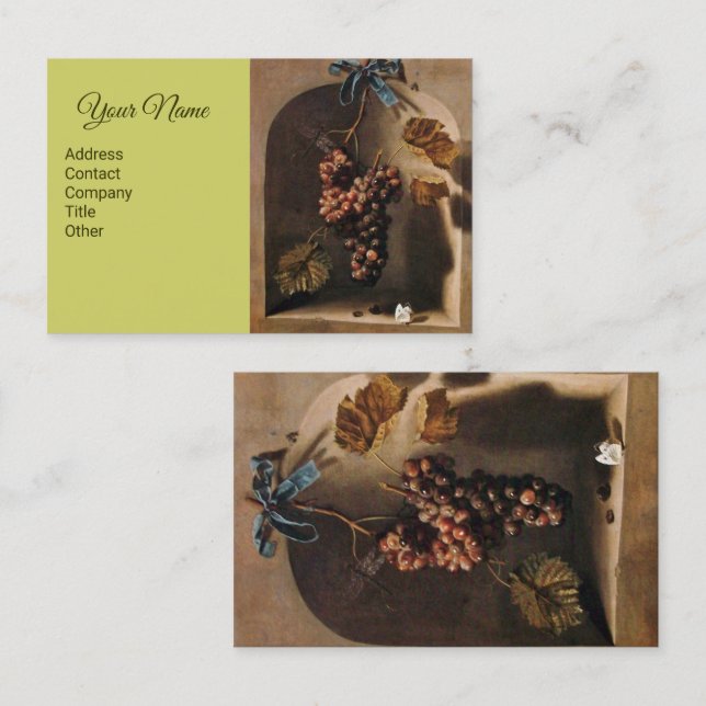 Tarjeta De Visita Viticultura de las GRIPES CAMBIADAS, verde marrón  (Anverso / Reverso)