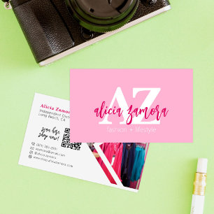 Tarjeta De Visita Viva la Moda magenta moderna Personalizado audaz e