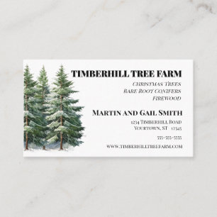 Tarjeta De Visita Viveros de Árboles de Invierno Ventas de Árboles A