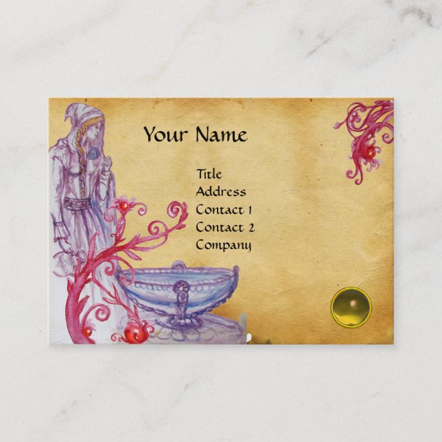 Tarjeta De Visita VIVIEN MONOGRAM gema amarillo (Anverso)