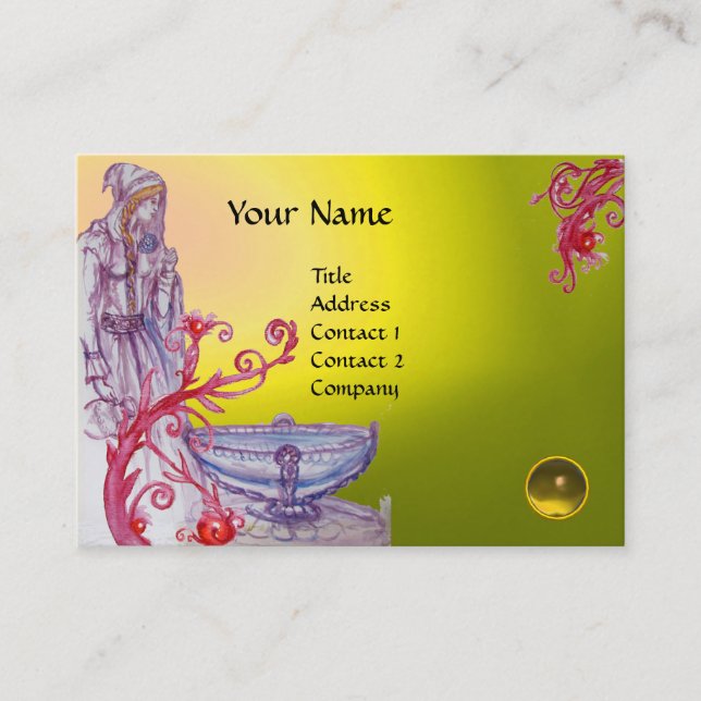 Tarjeta De Visita VIVIEN MONOGRAM gema amarillo blanco (Anverso)