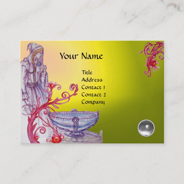 Tarjeta De Visita VIVIEN MONOGRAM gema amarillo blanco (Anverso)
