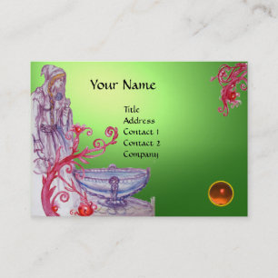 Tarjeta De Visita VIVIEN MONOGRAM gema naranja blanco verde