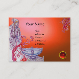 Tarjeta De Visita VIVIEN MONOGRAM naranja rojo blanco