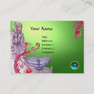 Tarjeta De Visita VIVIEN MONOGRAM verde blanco azul gema