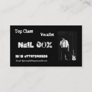 Tarjeta De Visita Vocalista Neil $cox