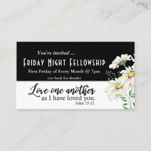 Tarjeta De Visita Volante de eventos eclesiásticos John 15:12 Ama el