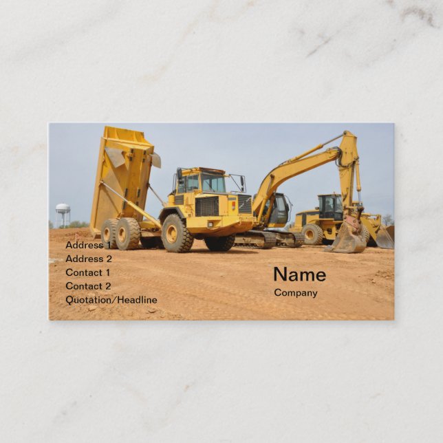 Tarjeta De Visita volcado y retroexcavación (Anverso)