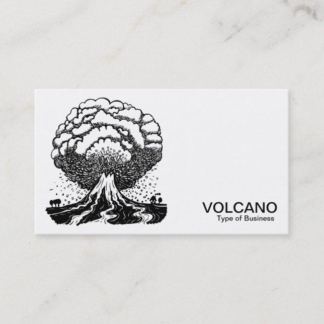 Tarjeta De Visita Volcán - Negro sobre blanco (Anverso)