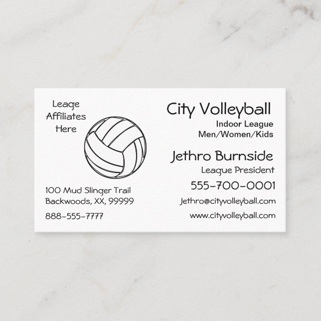 Tarjeta De Visita Voleibol (Anverso)