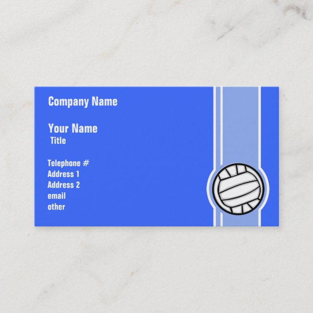 Tarjeta De Visita Voleibol, azul (Anverso)